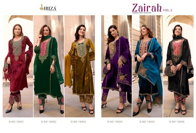 Zairah Vol 2 By Ibiza Viscose Velvet Embroidery Salwar Kameez Wholesale Shop In Surat
